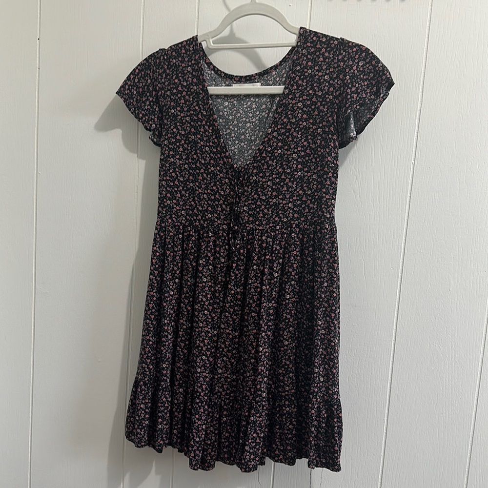 Black Floral Mini Dress